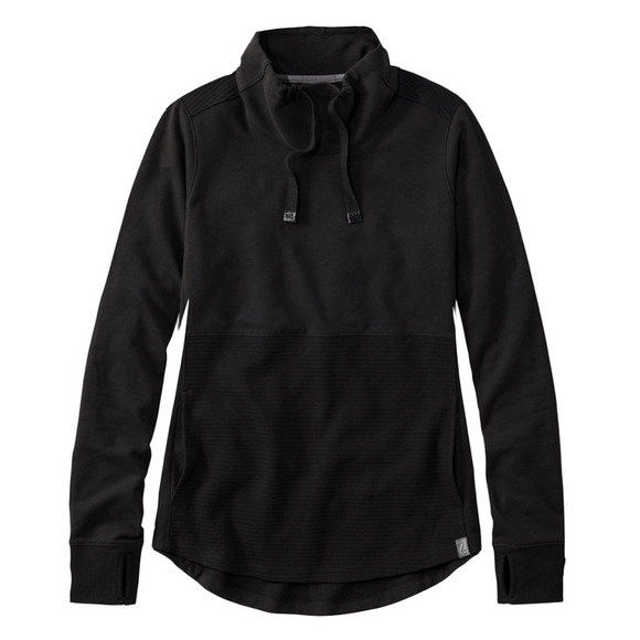 L.L. Bean Tops - Women's L.L.Bean Cozy Mixed-Knit Pullover xs sweater Black